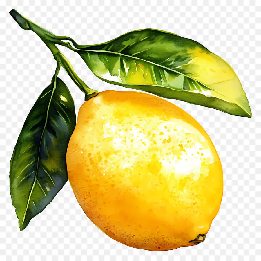 Aquarelle Citron，Un Seul Citron PNG