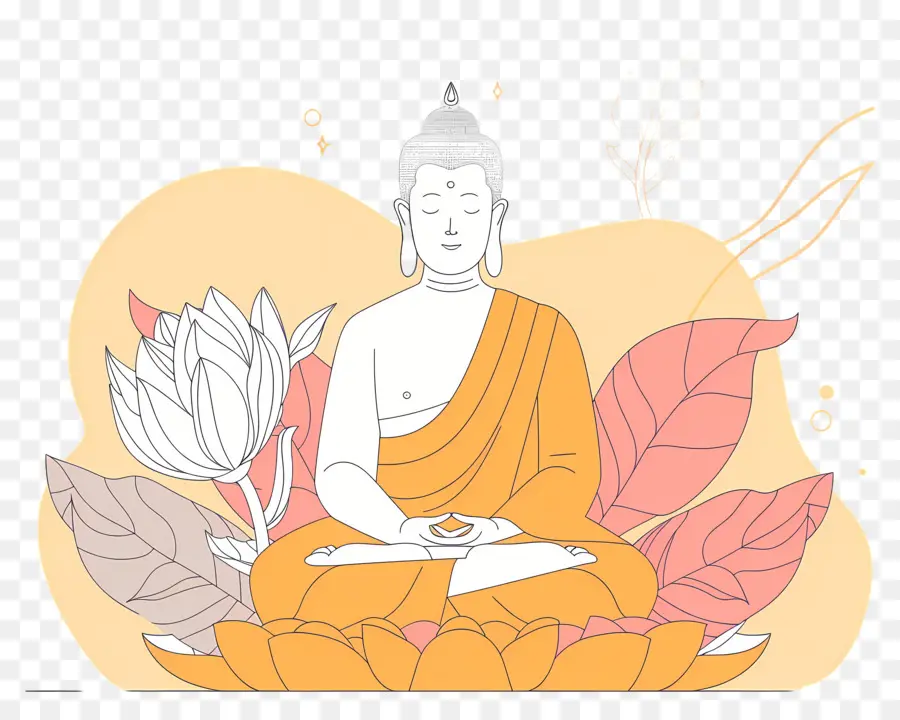 Joyeux Vesak，Illustration De Bouddha PNG