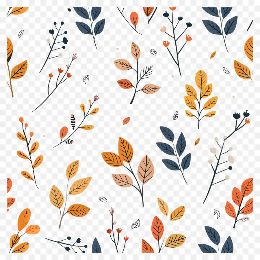 Modèle De Thanksgiving，Feuilles D'automne PNG