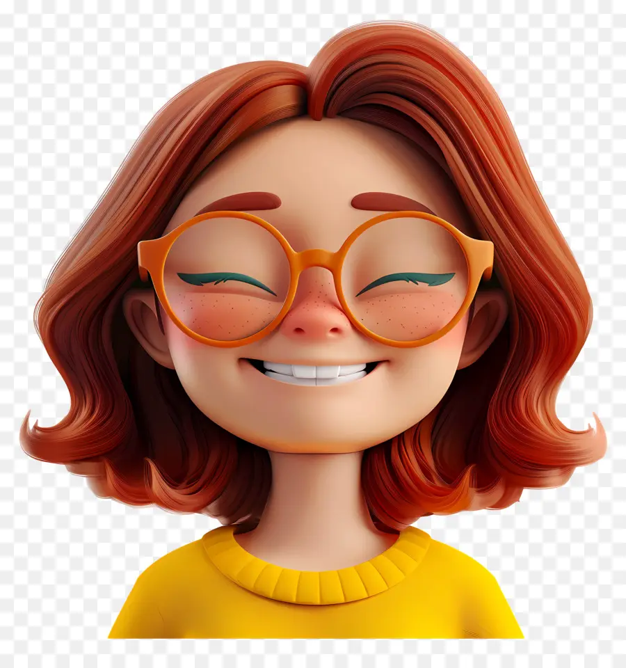 Des Gens Heureux，Fille Souriante Avec Des Lunettes PNG