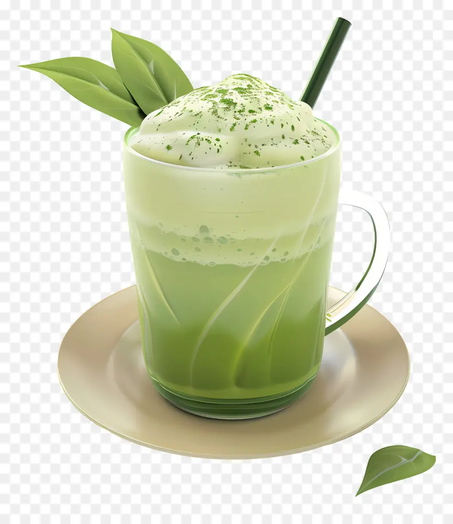 Thé Vert Matcha，Smoothie Vert PNG