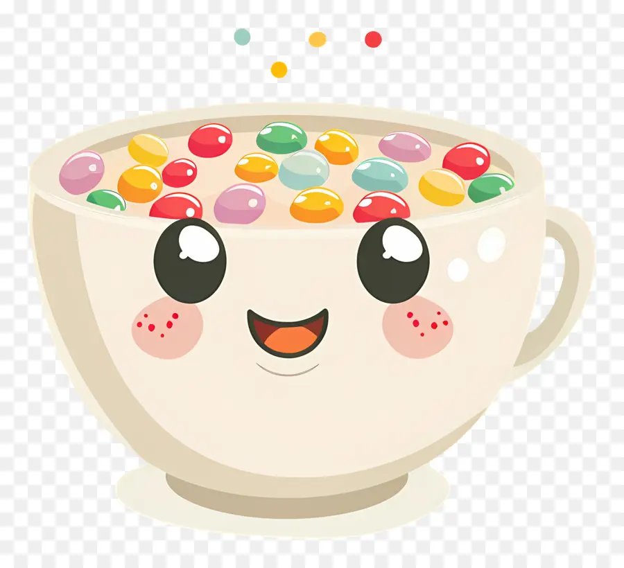 Bol De Céréales Kawaii，Coupe Souriante PNG