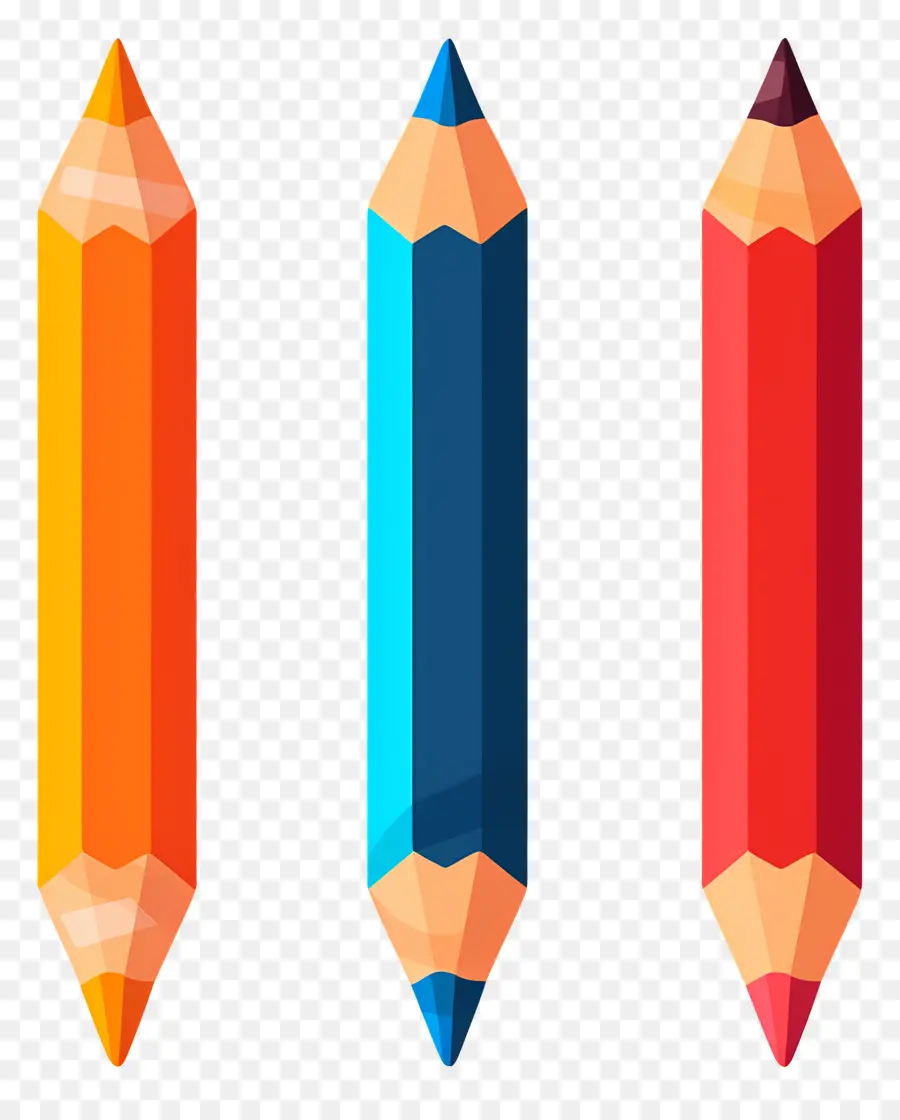 Crayons De Couleur，Trois Crayons De Couleur PNG