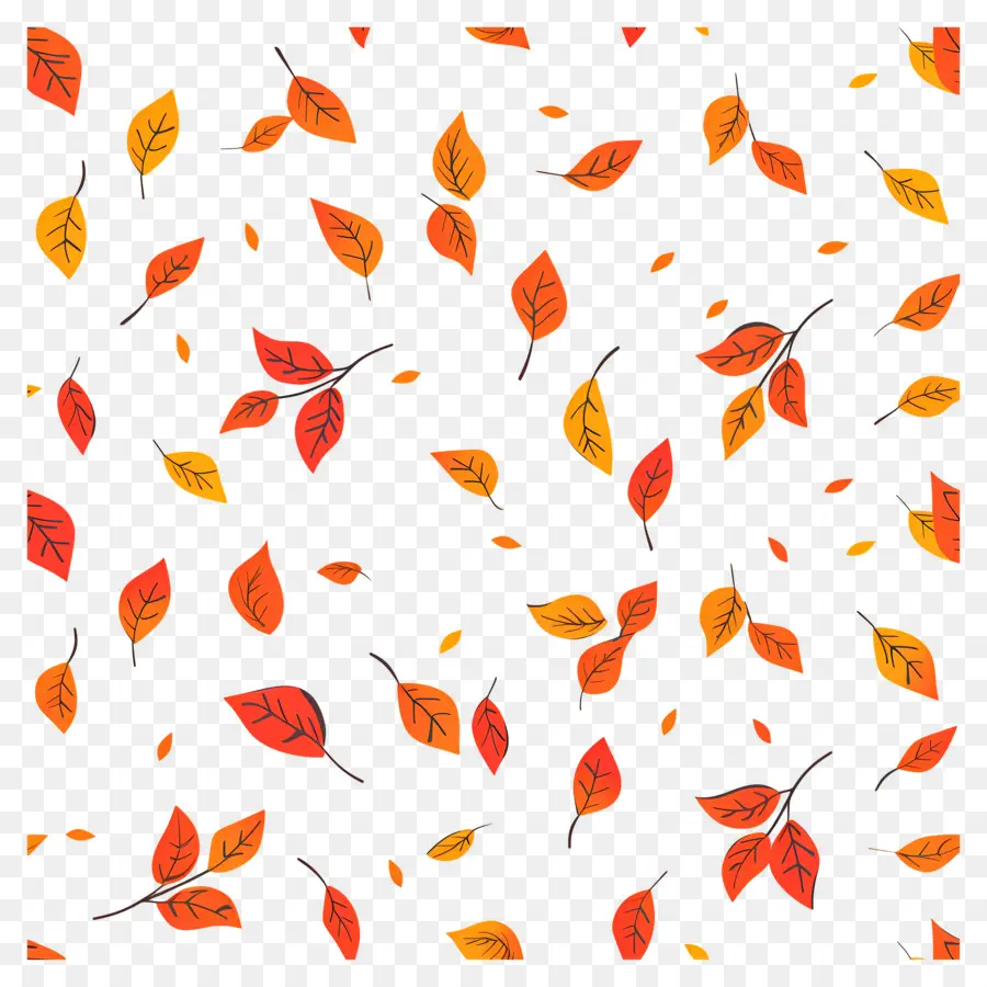 Modèle De Thanksgiving，Feuilles D'automne PNG