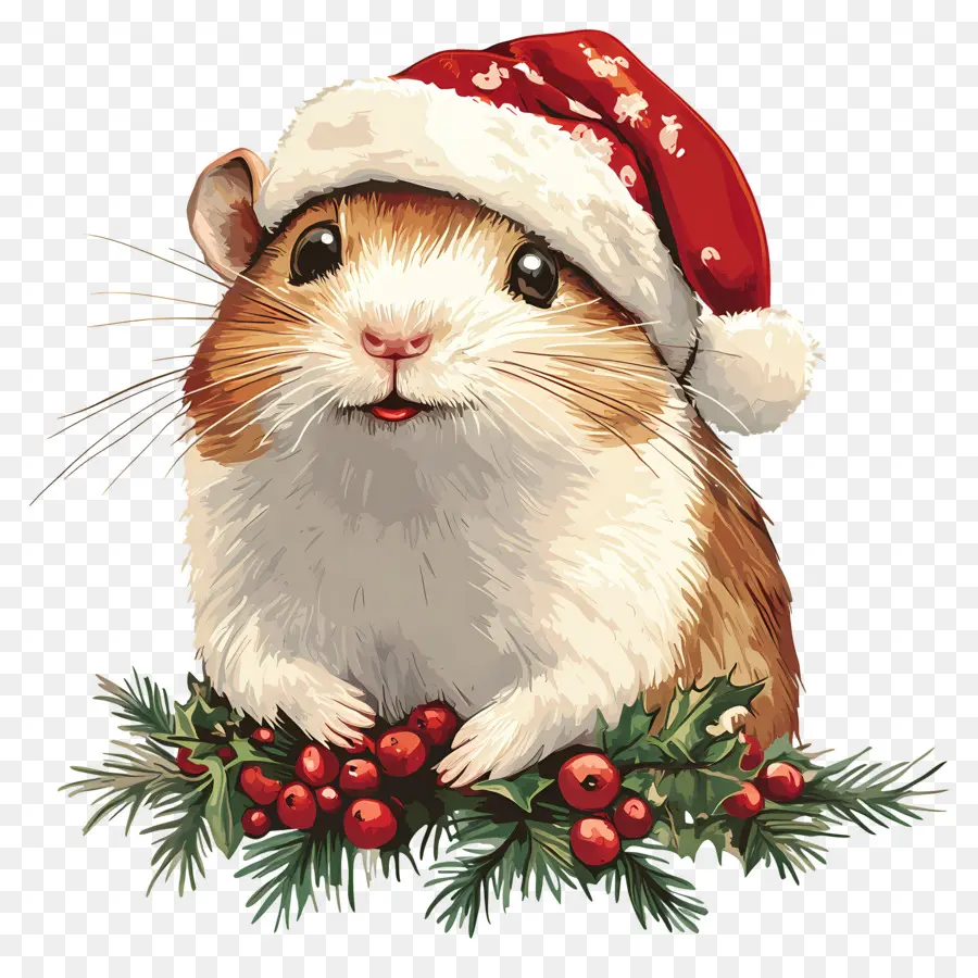 Hamster De Noël，Hamster Avec Bonnet De Noel PNG