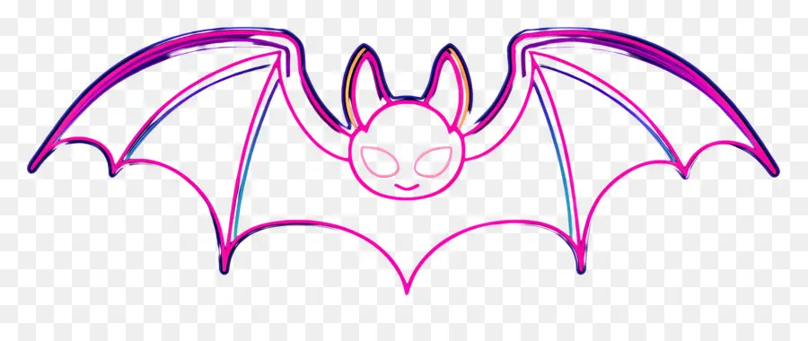 Ligne Néon，Chauve Souris De Dessin Animé PNG