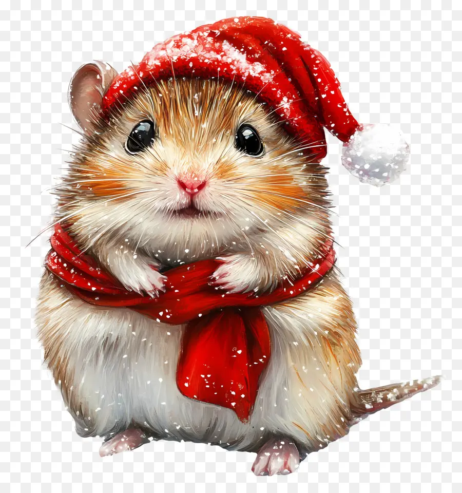 Hamster De Noël，Hamster En Vêtements D'hiver PNG