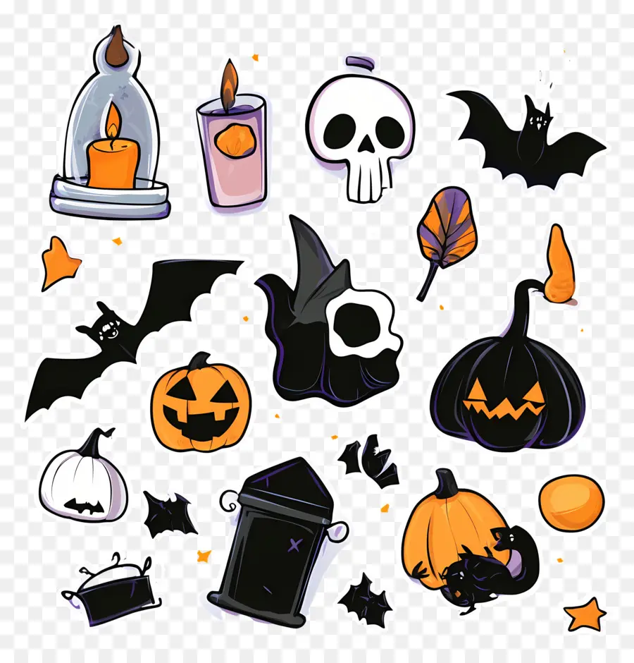 éléments D'halloween，Décorations D'halloween PNG