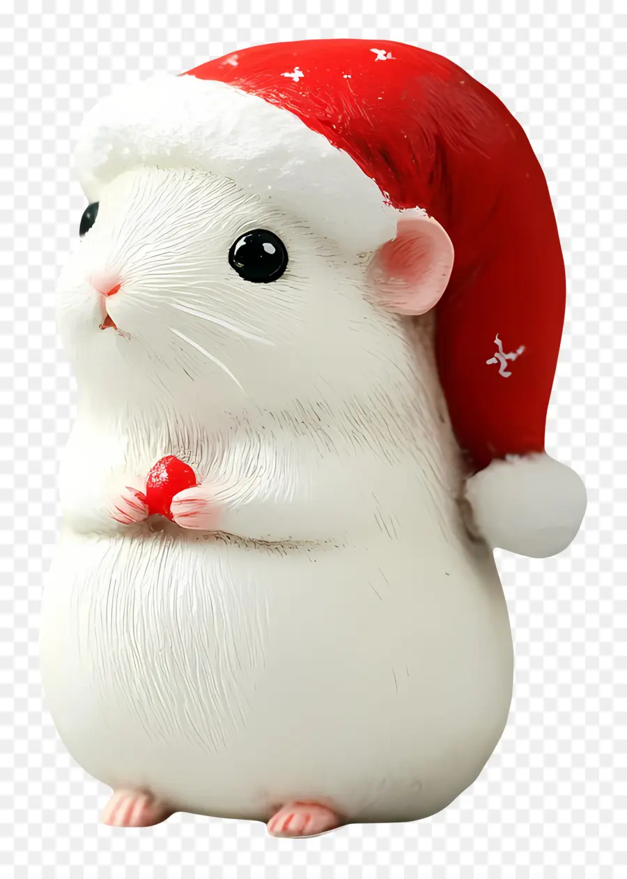 Hamster De Noël，Hamster Blanc En Bonnet De Noel PNG