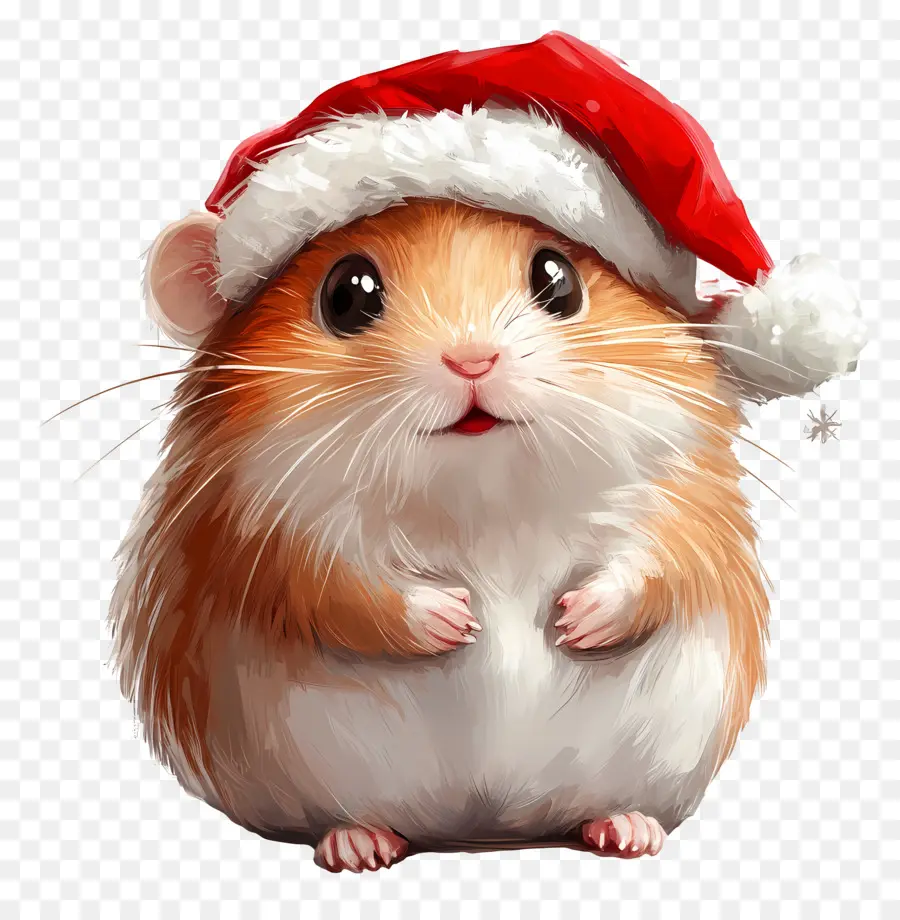 Hamster De Noël，Hamster Dans Le Chapeau De Père Noël PNG