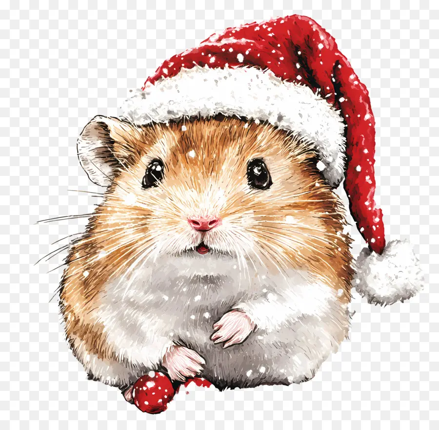 Hamster De Noël，Hamster En Bonnet De Noel PNG