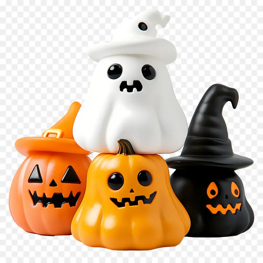 éléments D'halloween，Citrouilles Et Fantômes Mignons PNG