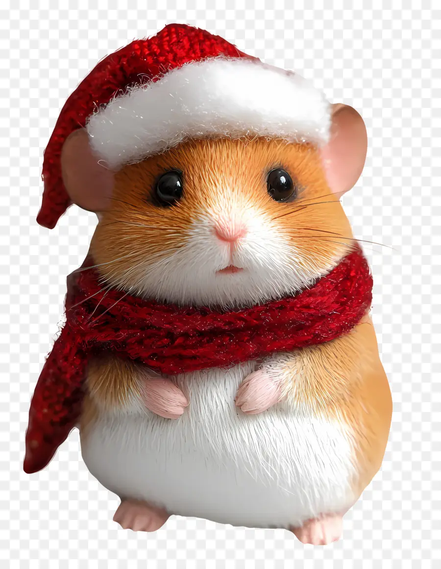 Hamster De Noël，Hamster Réaliste Avec Bonnet De Noel PNG