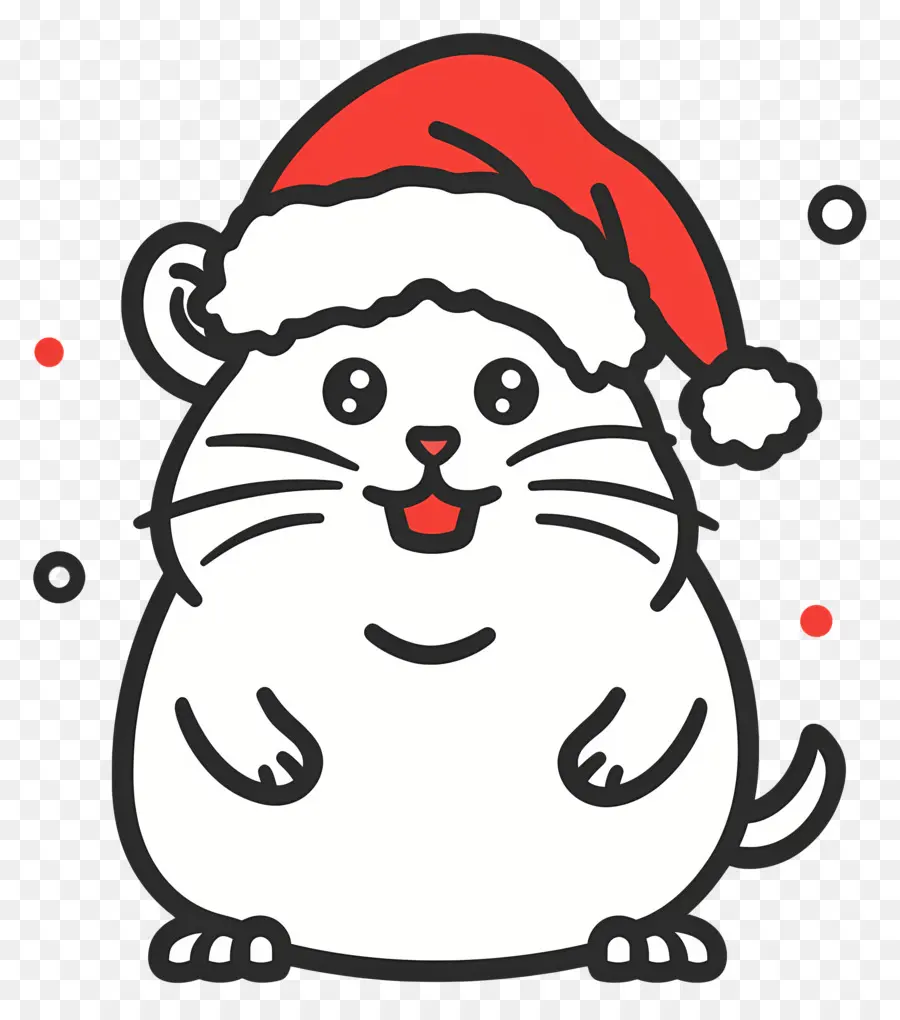 Hamster De Noël，Hamster De Dessin Animé Avec Bonnet De Noel PNG