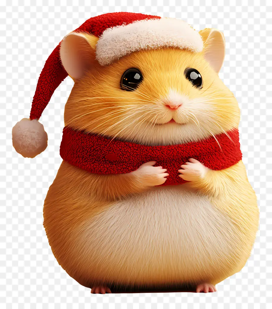 Hamster De Noël，Hamster Mignon Avec Bonnet De Noel PNG