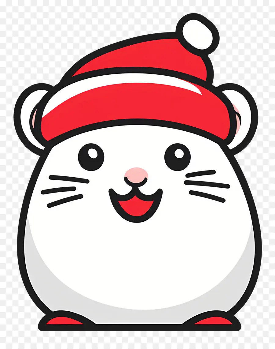 Hamster De Noël，Hamster Mignon Avec Bonnet De Noel PNG