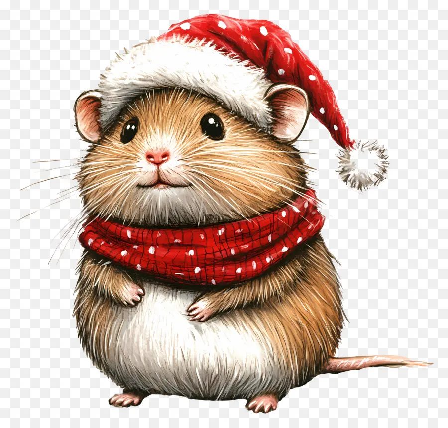 Hamster De Noël，Hamster En Vêtements D'hiver PNG