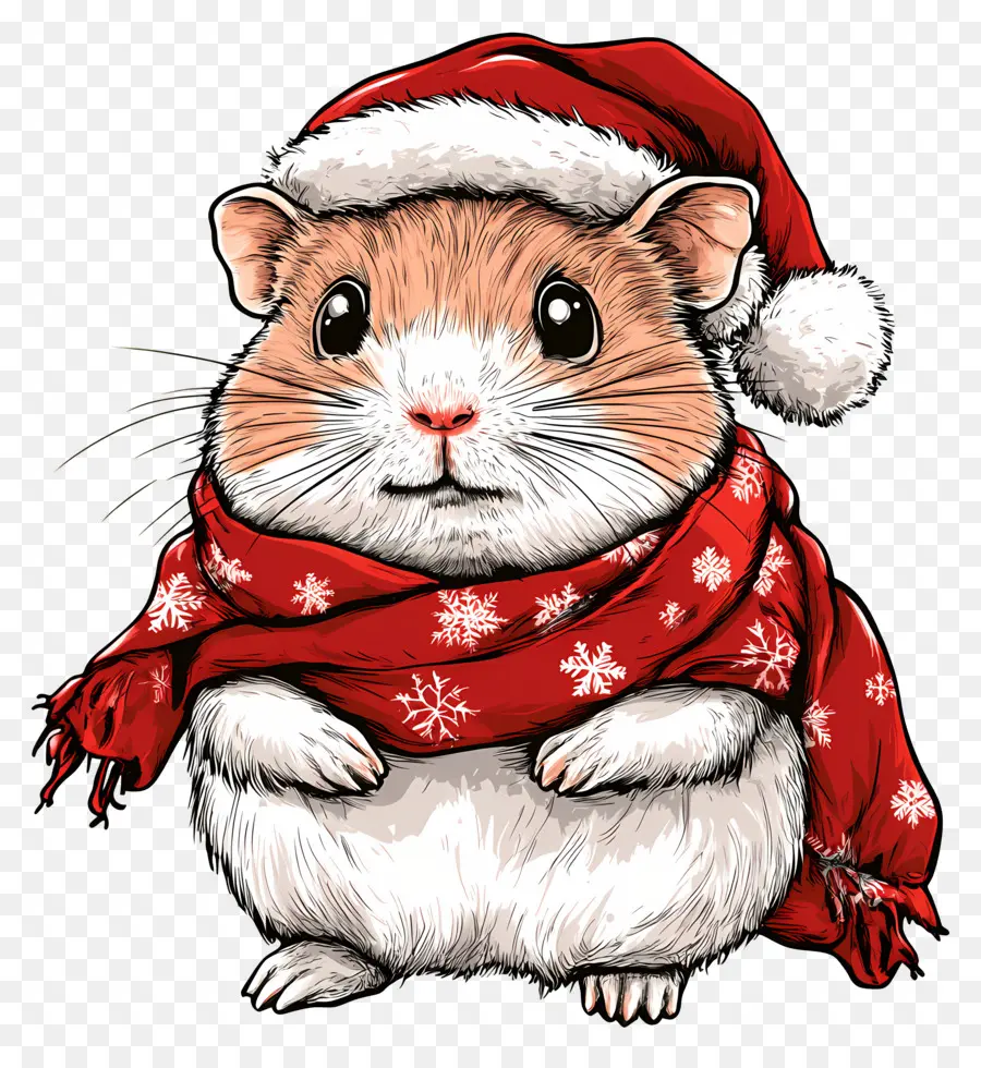 Hamster De Noël，Hamster En Vêtements D'hiver PNG