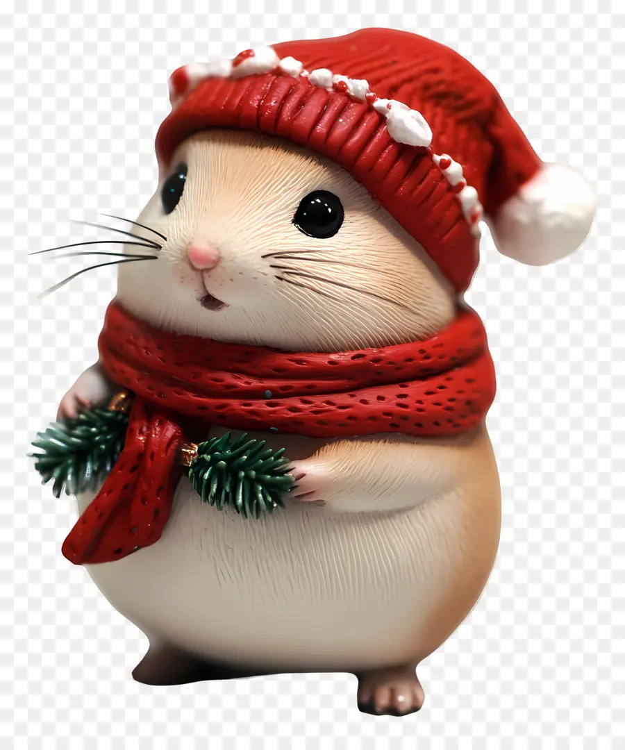 Hamster De Noël，Hamster Mignon Avec Bonnet De Noel PNG