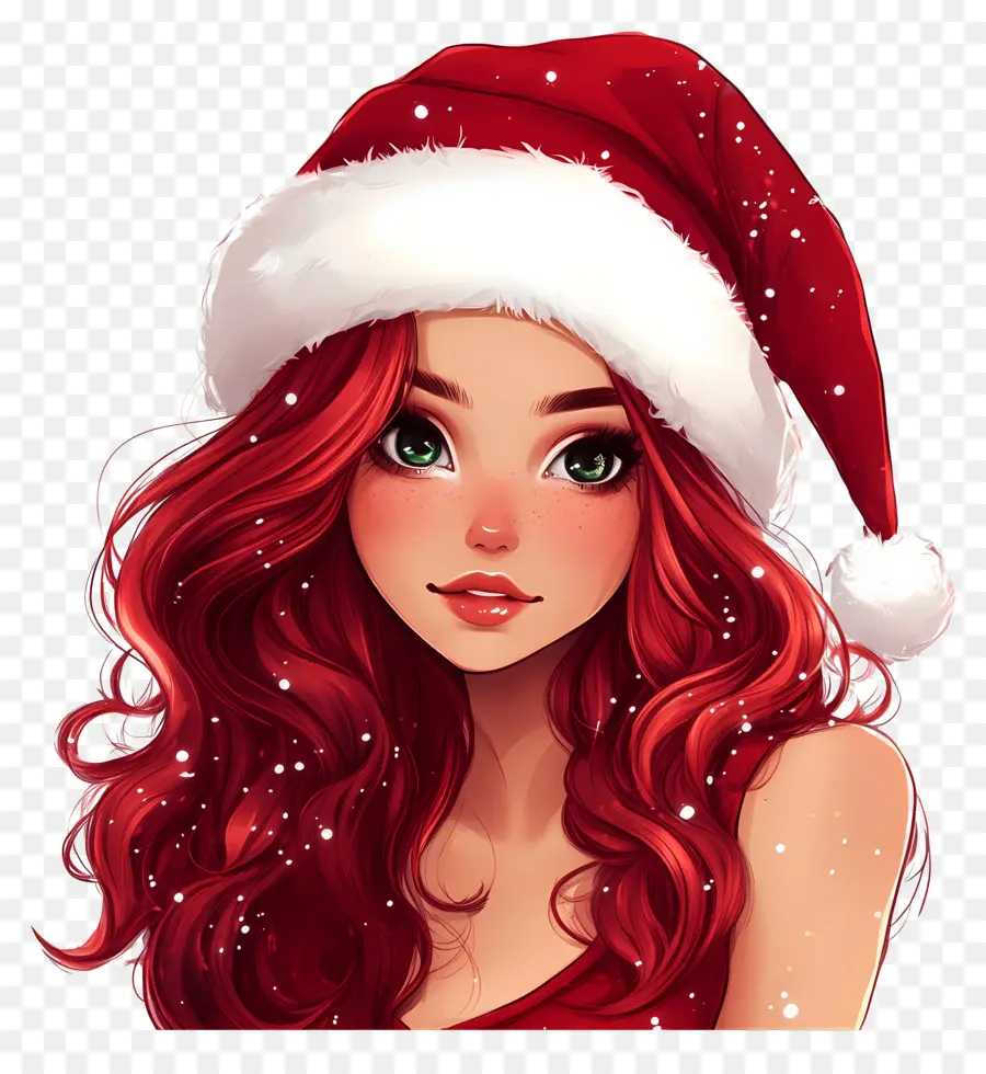 Noël Entre Filles，Fille Avec Bonnet De Noel PNG