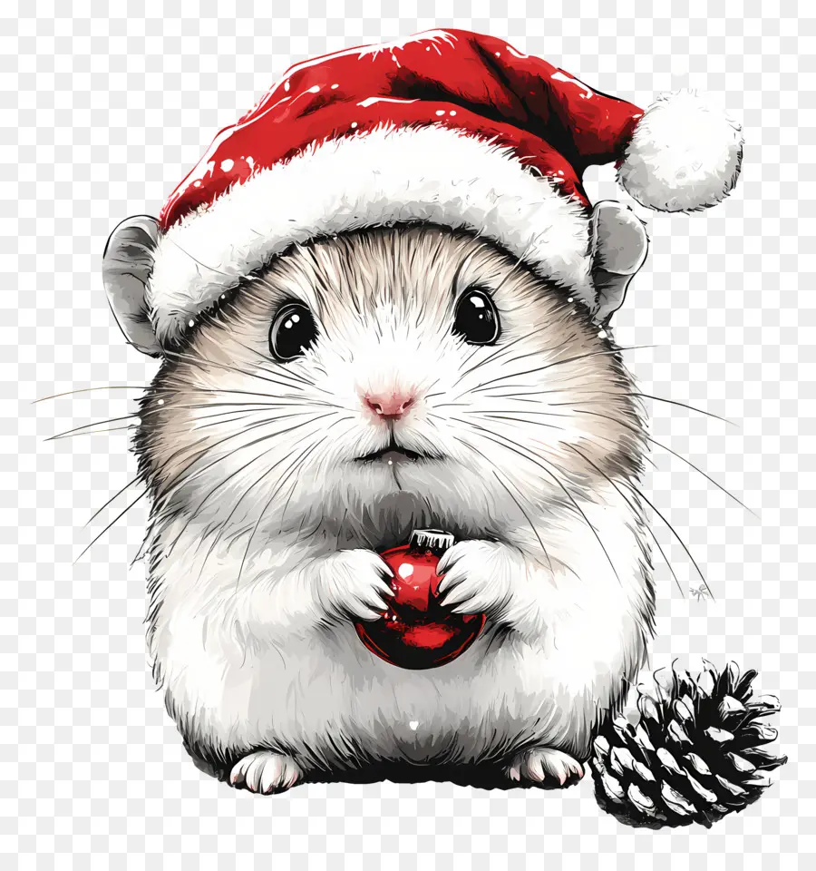 Hamster De Noël，Hamster Avec Bonnet De Noel PNG