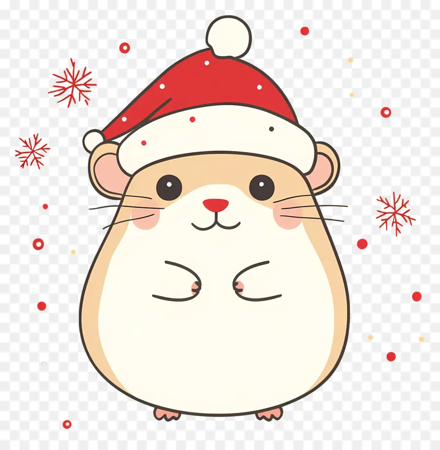 Hamster De Noël，Hamster Mignon Avec Bonnet De Noel PNG