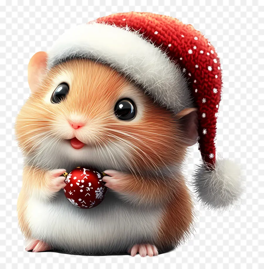 Hamster De Noël，Hamster Avec Ornement PNG