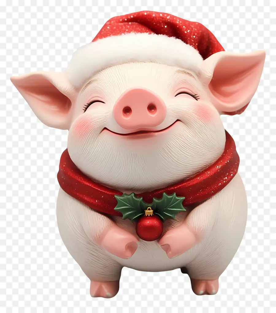 Cochon De Noël，Cochon Avec Bonnet De Noel PNG