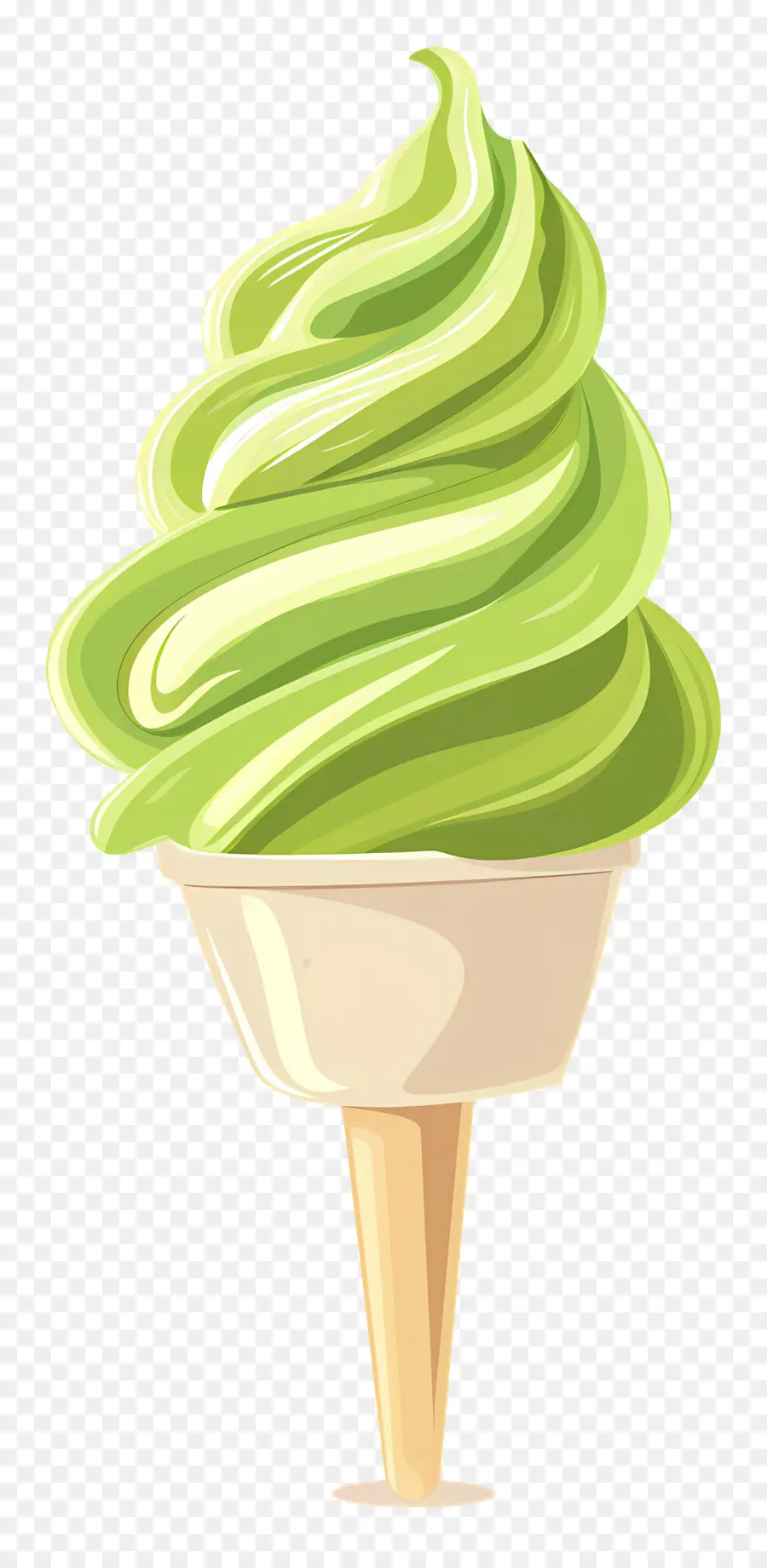 Glace Au Matcha，Cornet De Crème Glacée PNG