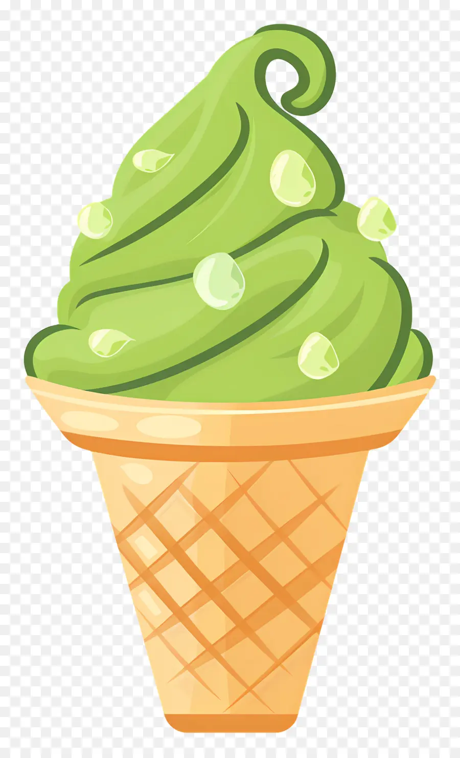 Glace Au Matcha，Cornet De Crème Glacée PNG