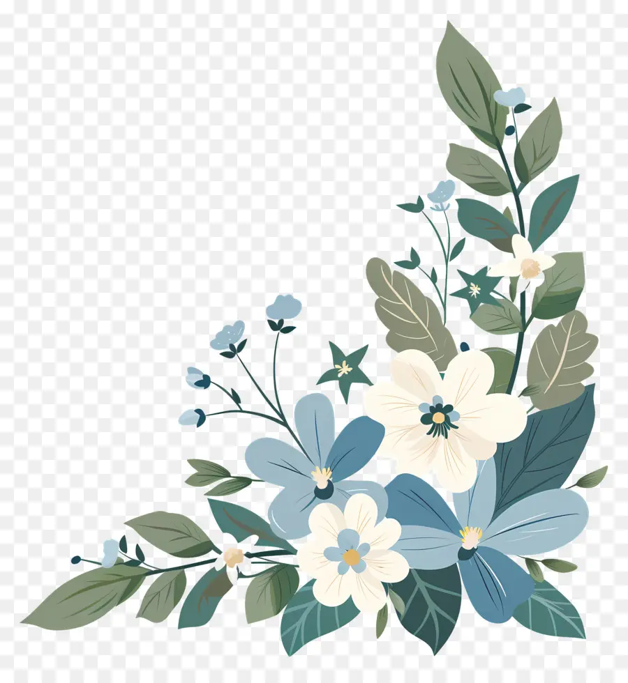 Le Coin Des Fleurs，Fleurs Bleues PNG