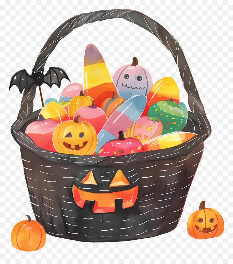 Panier D'halloween，Panier Noir PNG