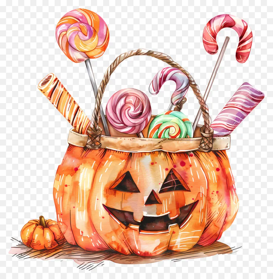 Panier D'halloween，Panier De Bonbons PNG