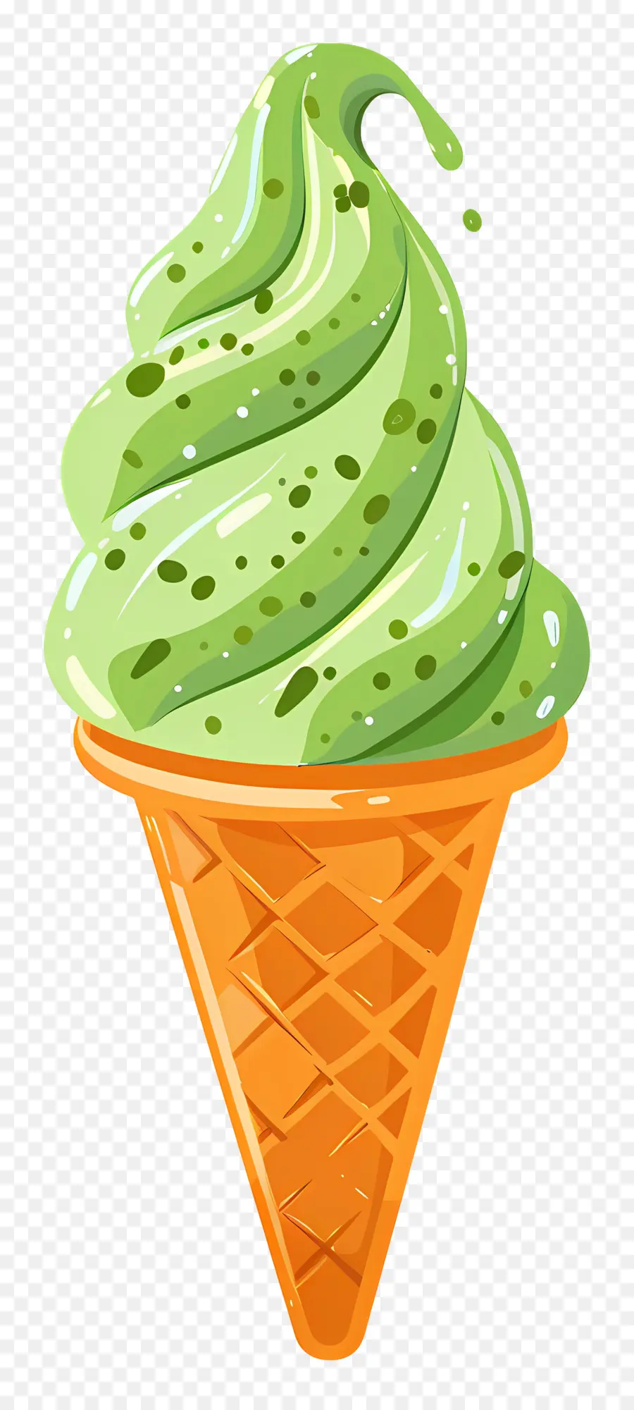 Glace Au Matcha，Cornet De Crème Glacée PNG