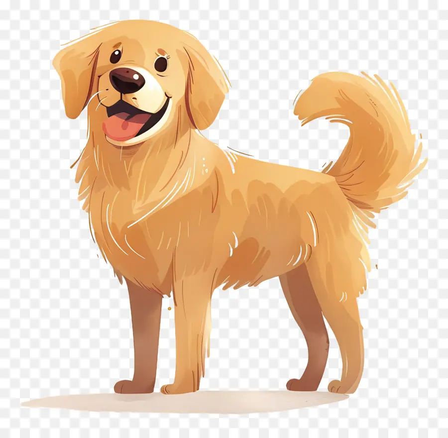 Chien Golden Retriever，Chien De Dessin Animé PNG