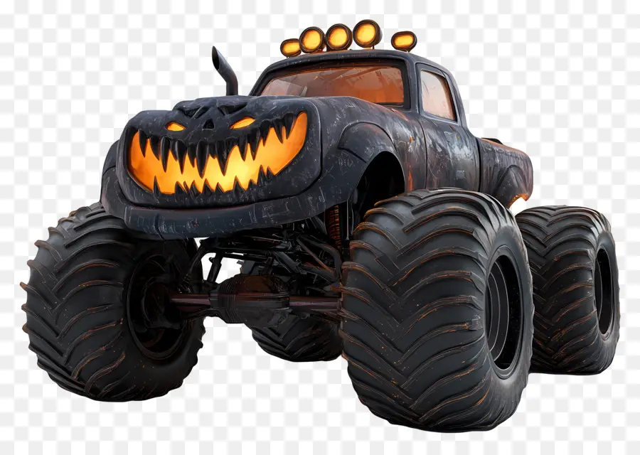 Camion Monstre D'halloween，Camion Monstre Noir PNG