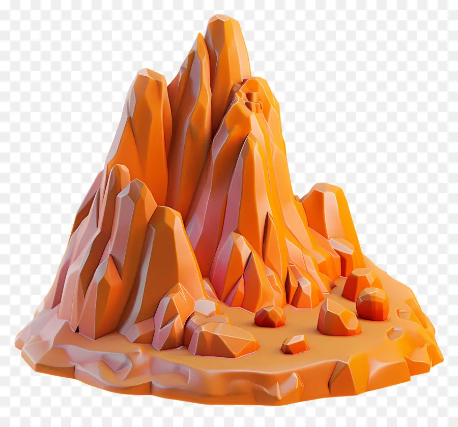 Montagne De Dessin Animé，Montagne Orange PNG