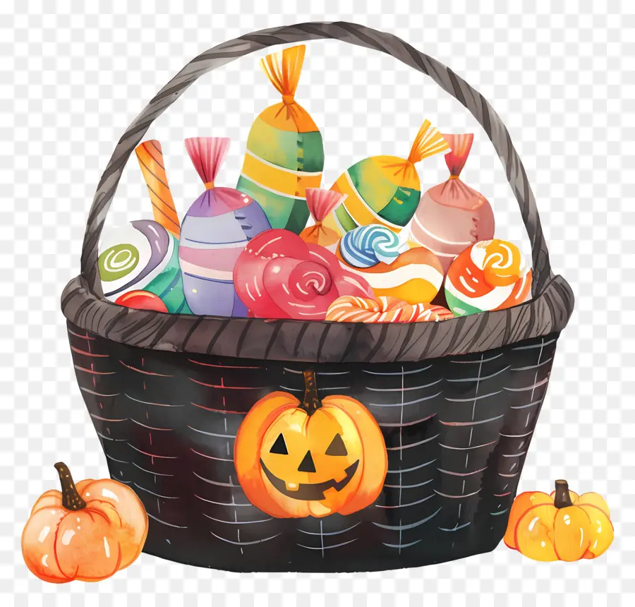 Panier D'halloween，Panier De Bonbons PNG