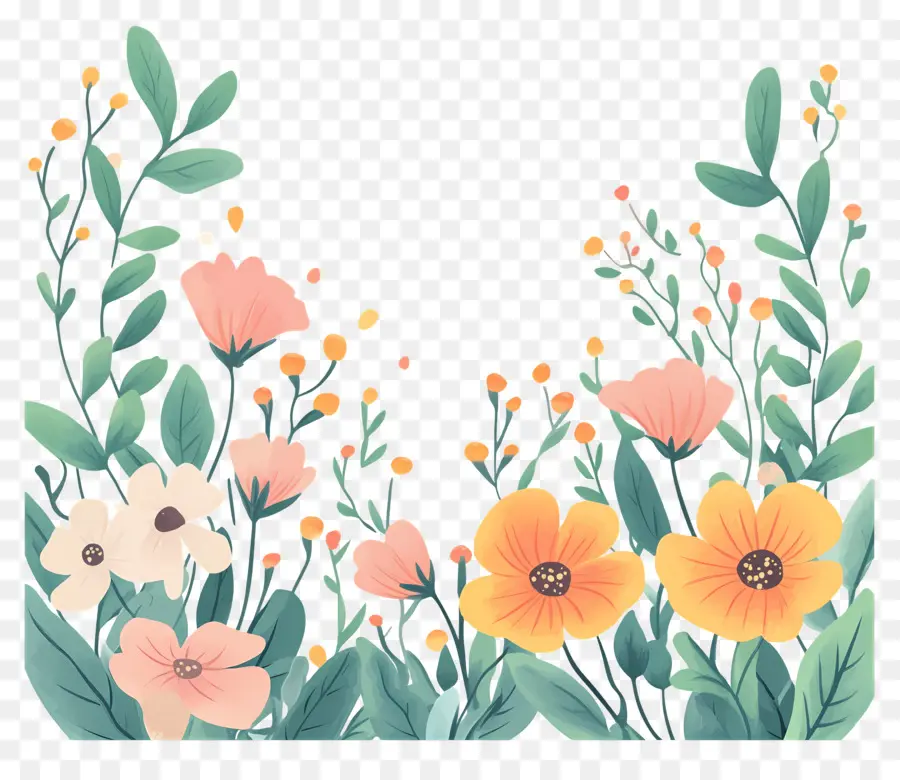 Bordure De Fleurs，Fleurs PNG