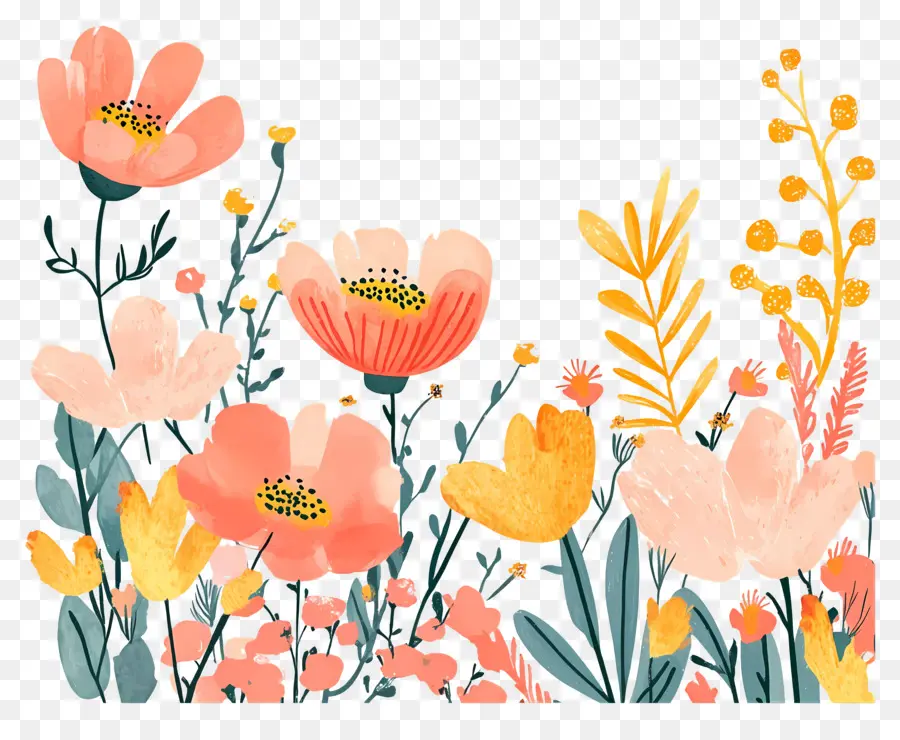 Bordure De Fleurs，Fleurs PNG