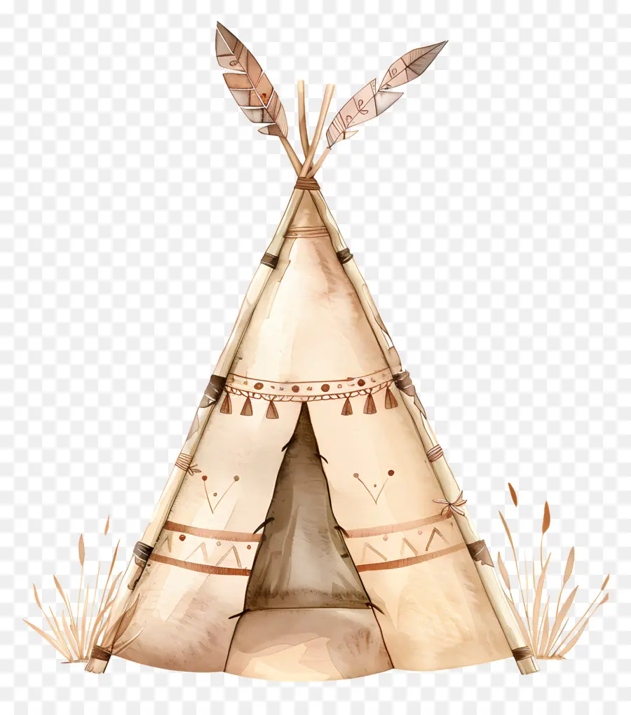 Wigwam Aquarelle，Tente Tipi PNG