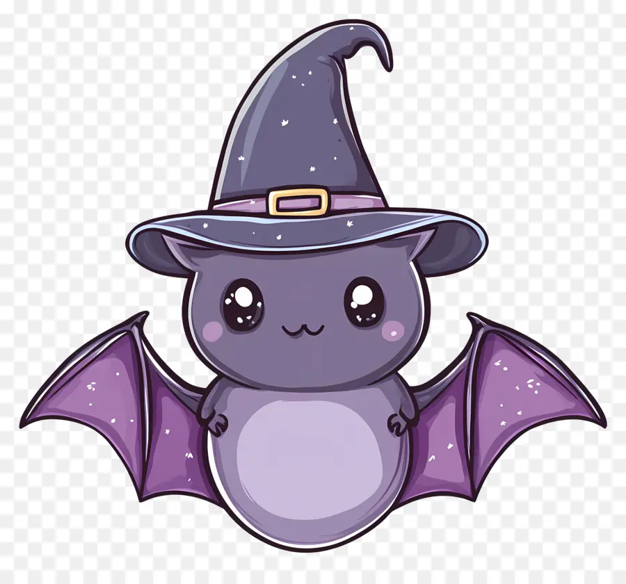 Chauves Souris D'halloween，Chauve Souris De Dessin Animé Avec Chapeau De Sorcière PNG