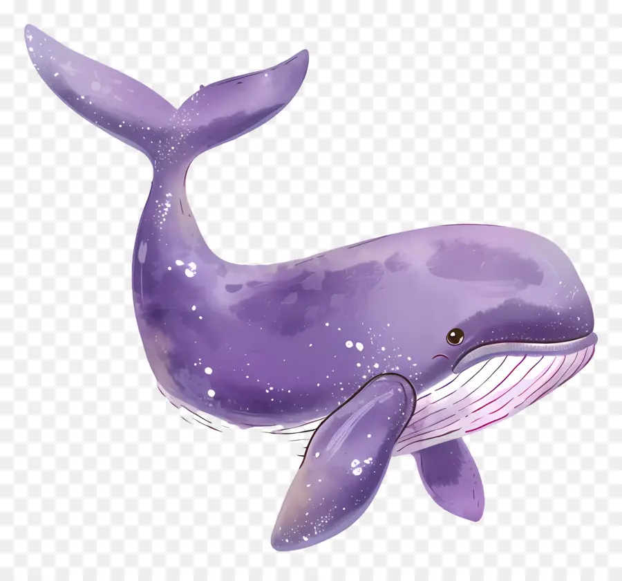 Baleine Aquarelle，Baleine Violette PNG