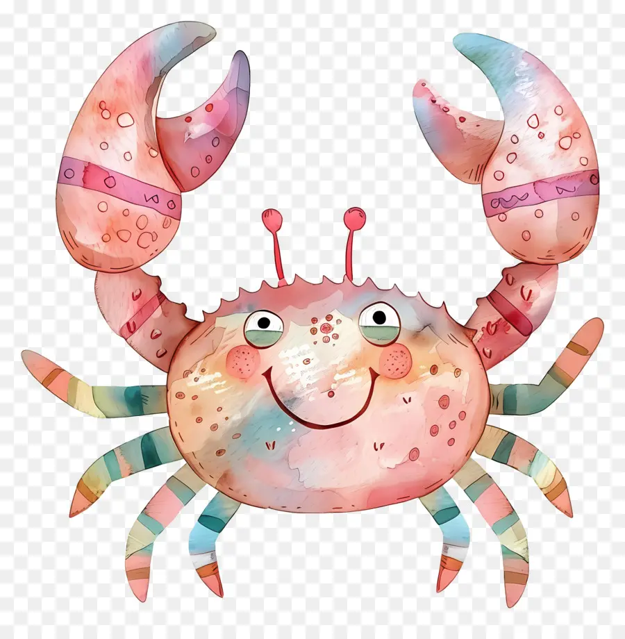 Crabe Aquarelle，Crabe Coloré PNG