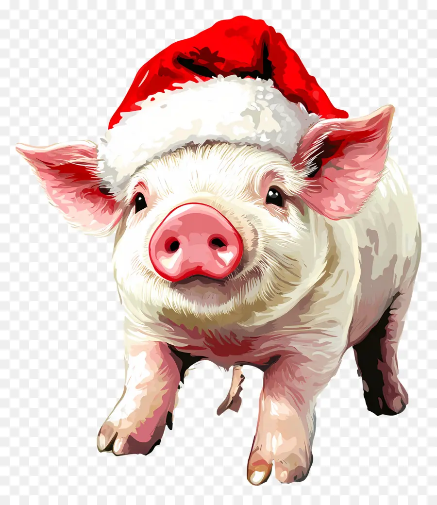 Cochon De Noël，Cochon Avec Bonnet De Noel PNG