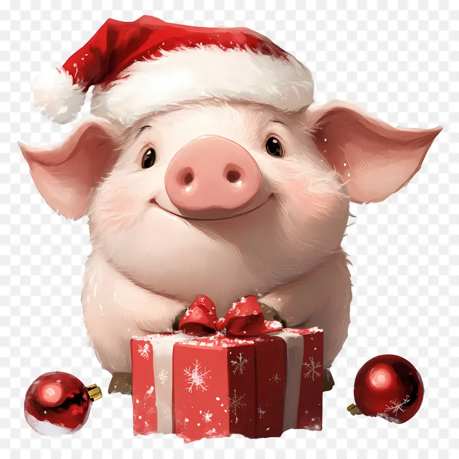 Cochon De Noël，Cochon Avec Bonnet De Noel PNG