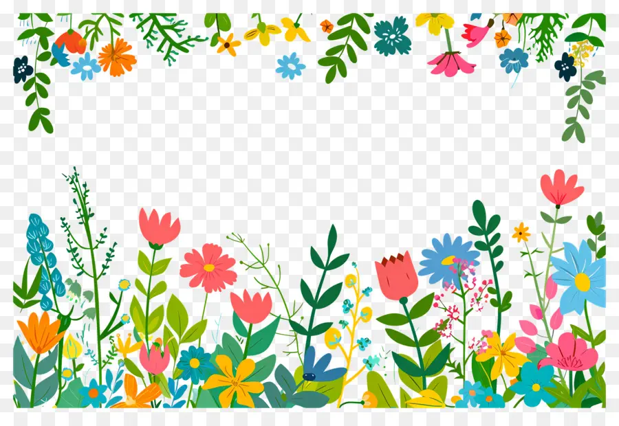 Bordure De Fleurs，Cadre Floral Délicat PNG