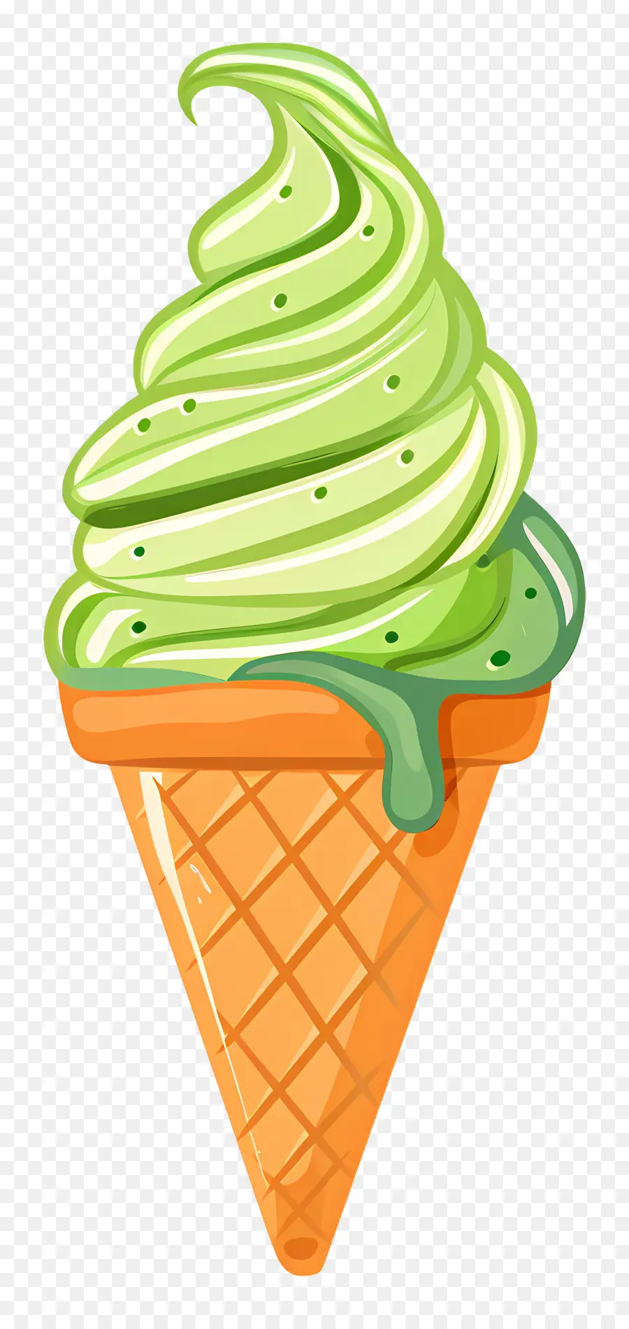 Glace Au Matcha，Cornet De Crème Glacée PNG