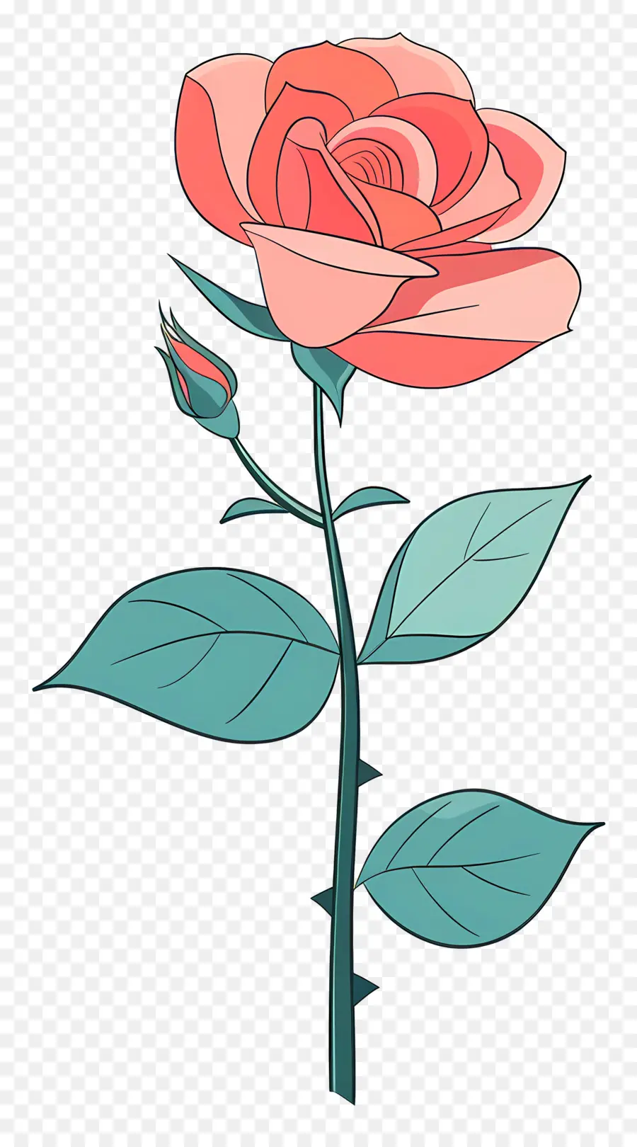 Rose Rouge，Fleur De Dessin Animé Rose PNG