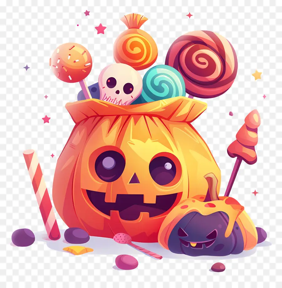 Panier D'halloween，Sac De Bonbons D'halloween PNG